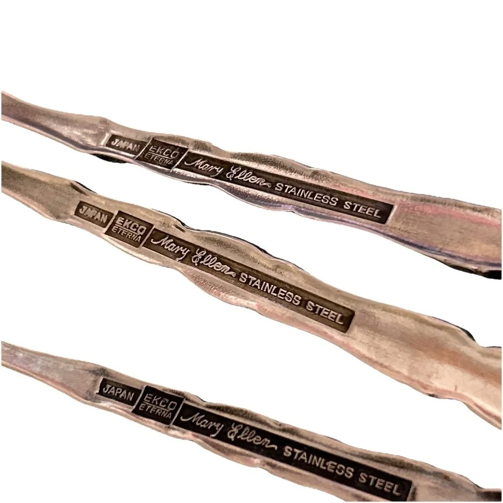 Ekco Eterna Mary Ellen Flatware Stainless Vintage Japan Spoons Fork Lot Of 6